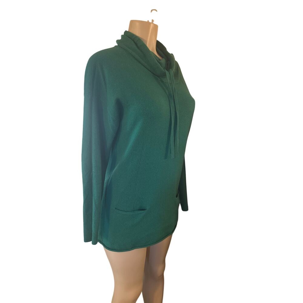 Women S 3.1 Phillip Lim Green Pullover Cinch Tie Tunic Sweater Top 100% Cashmere
